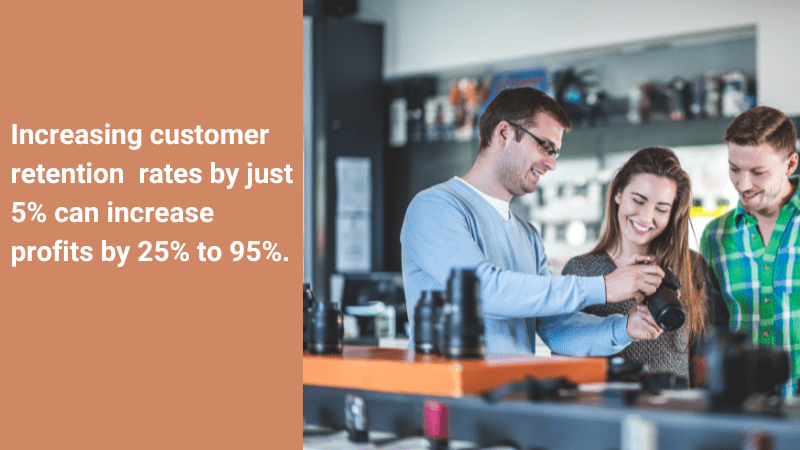 Man in shop serving customers