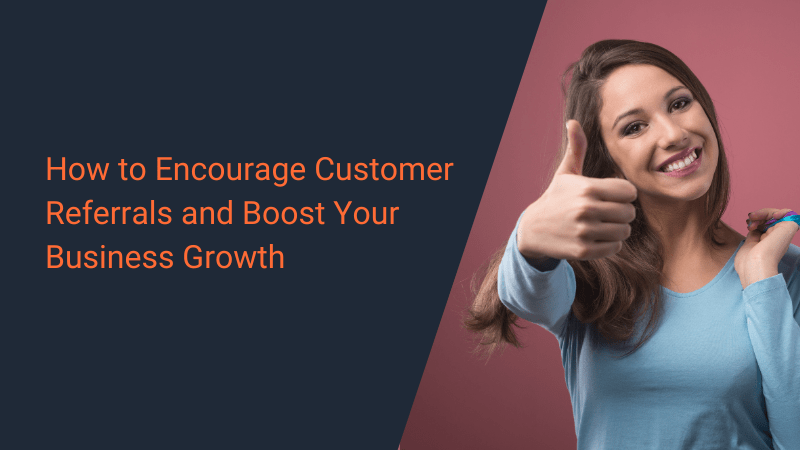 Customer referrals A woman giving the thumbs up sign to customer referrals