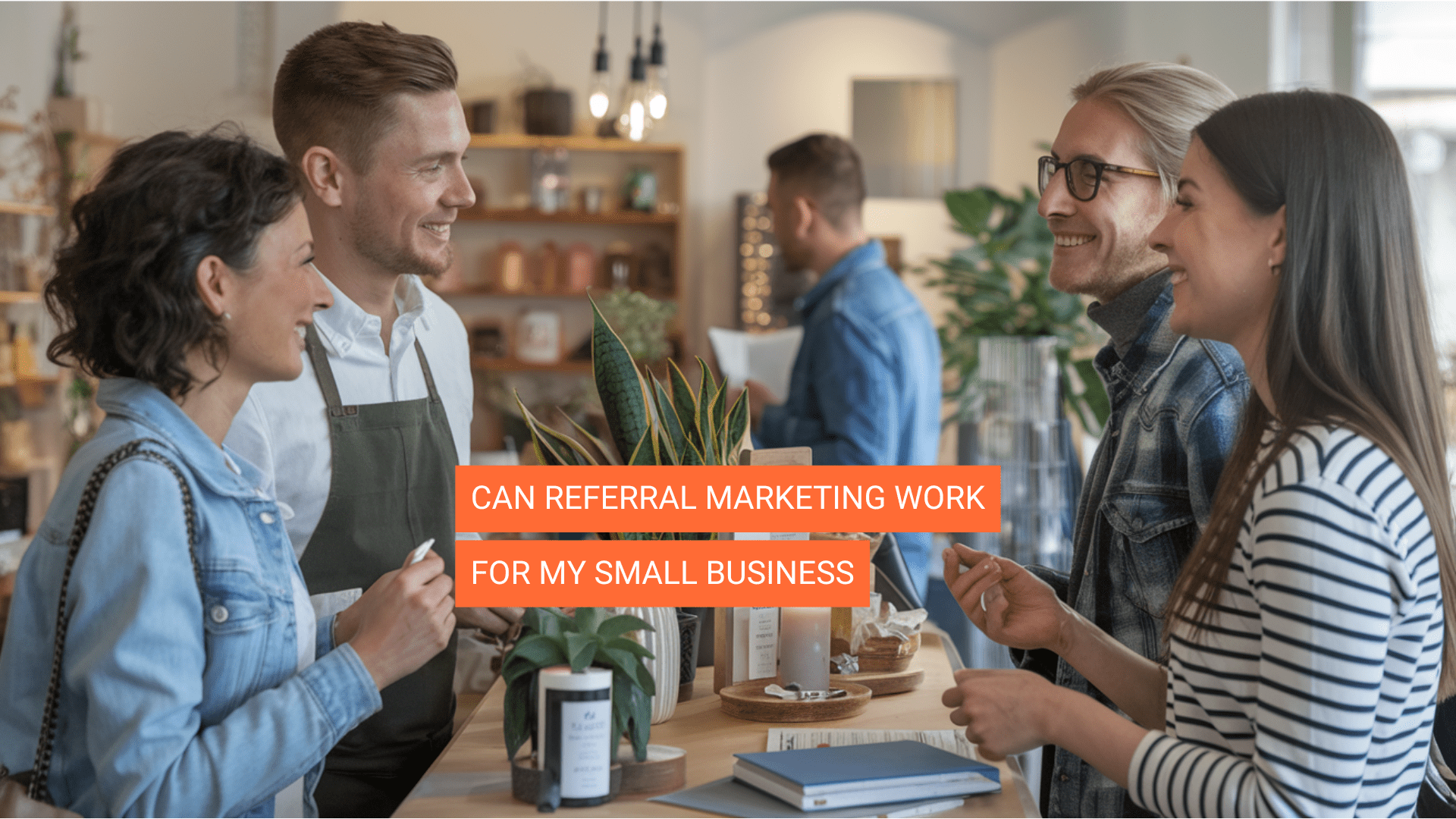 Small Business Small business owners talking to customers in their shop