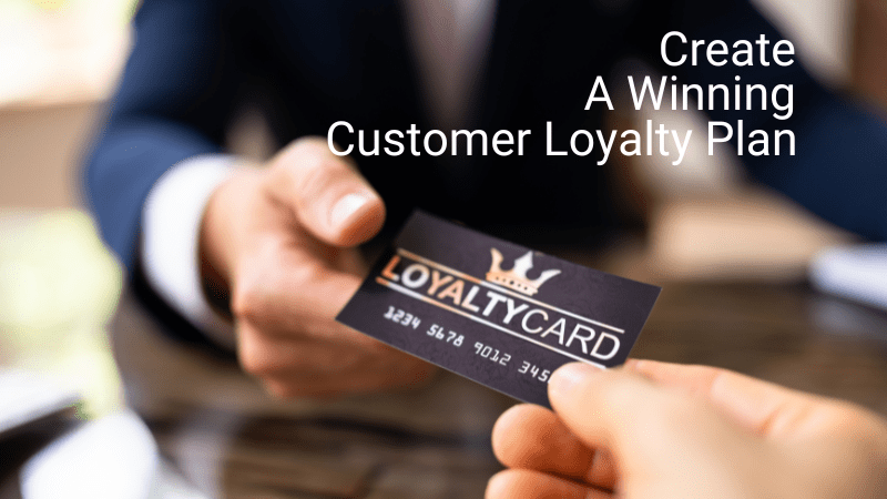 Winning customer loyalty plan A man with a winning customer loyalty plan card