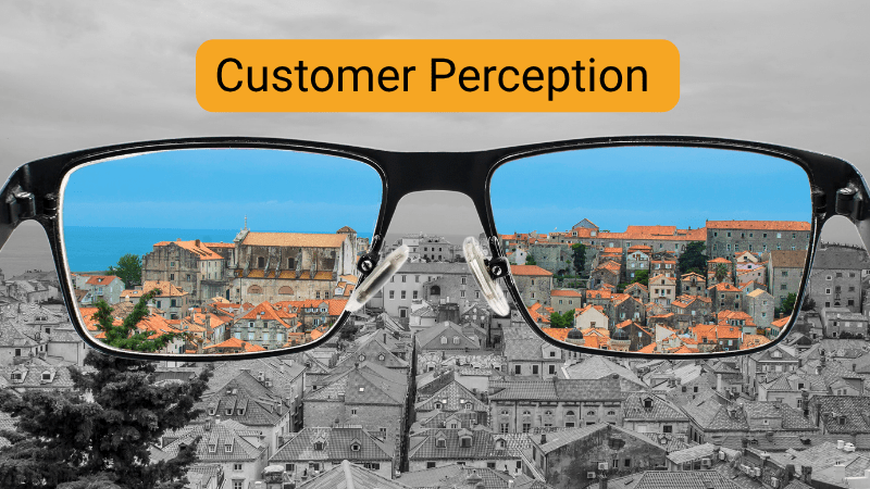 Customer perception Customer perception of rooftops seen through glasses